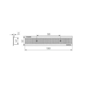 Купить Решетка к лотку штампованная оцинкованная РШО DN150 A15 Aquastok Norma 1000х197х22мм 31541А в Иркутске