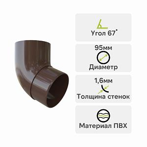Колено трубы 67° Альта-Профиль "Элит" ПВХ  — Коричневое