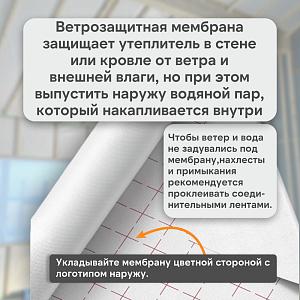 Пленка Изоспан A ветро-влагозащитная паропроницаемая мембрана 35м2, рул.