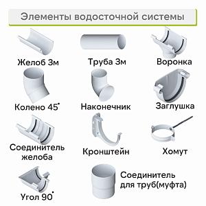 Хомут трубный Альта-Профиль "Элит" металл  — Белый
