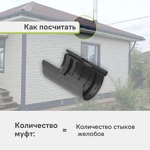 Муфта желоба Альта-Профиль "Элит" ПВХ  — Графит