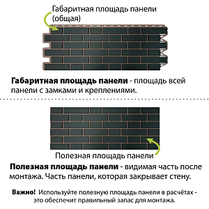 Фасадная панель (кирпич клинкерный) Альта-Профиль 1220х440мм  — Графит