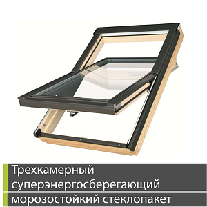 Мансардное окно Fakro FTT U8 Thermo с трехкамерным стеклопакетом в комплекте с EHV-AT Thermo и XDK  — Тип 02 55x98см