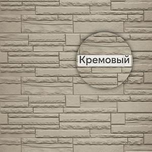 Фасадная панель (камень скалистый) ЭКО Альта-Профиль 1160х450х23мм 0.47м2  — Кремовый