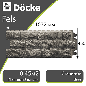 Купить Панель Docke PREMIUM FELS 1050x450мм Стальной в Иркутске