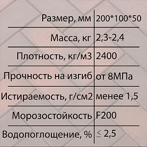 Купить Тротуарный кирпич ЛСР 0.51NF 200x100x50мм 50шт/м2 Тёмно-красный флэшинг Глазго в Иркутске