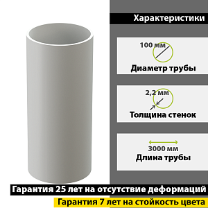 Купить Docke LUX Труба водосточная 3000мм Пломбир в Иркутске