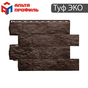 Фасадная панель Туф ЭКО Альта-Профиль 800х590х26мм  — Коричневый